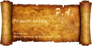 Prasch Arika névjegykártya